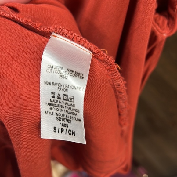 Splendid Rust Red Layered Ruffle Off-Shoulder Dress | Size Small - Picture 7 of 11